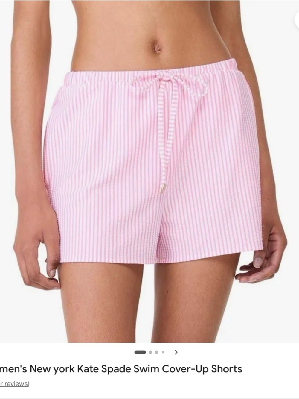 Kate spade, NWts Pink & White Striped seersucker Drawstring Shorts sz large